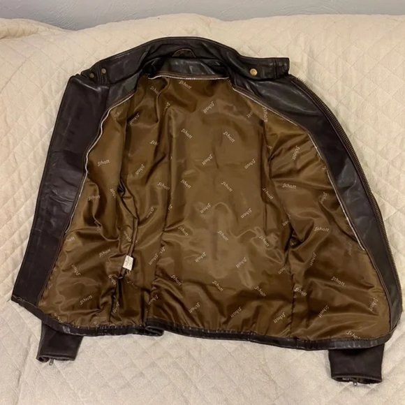 Schott NYC Leather Moto Jacket Made In U.S.A. with Vest $975 MSRP - Picture 9 of 10